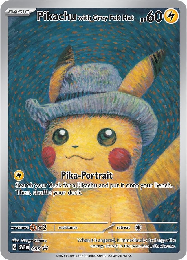 ゴッホピカチュウ グレーのフェルト帽 PSA9 PSA9】ゴッホピカチュウ Pikachu / Gray Felt Hat