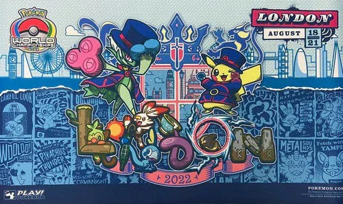 ロンドン2022 WCS ポケモンカードゲーム プレイマット 状態B】ポケモンカードゲーム ラバープレイマット 海外版