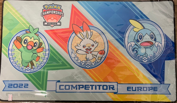 ポケモンカードゲーム ラバープレイマット 海外版 POKEMON CHAMPIONSHIPS EUROPE 2022 COMPETITOR サルノリ ヒバニー メッソン