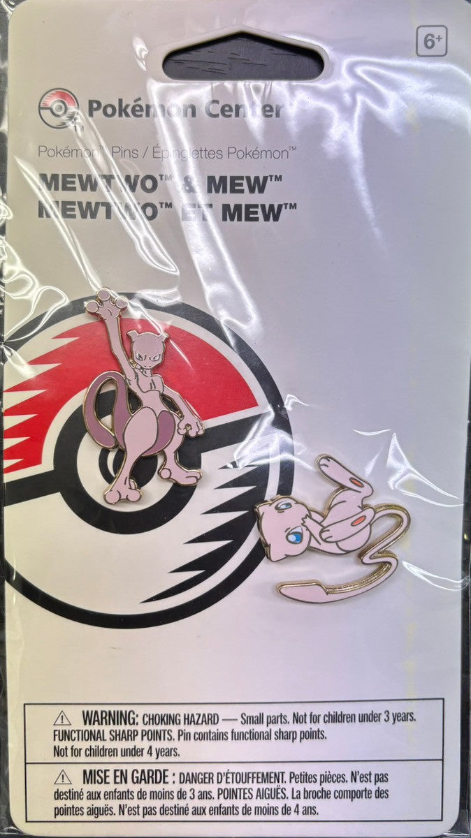 【新品】ポケモンセンター限定 海外版 ピンズ ミュウ＆ミュウツー