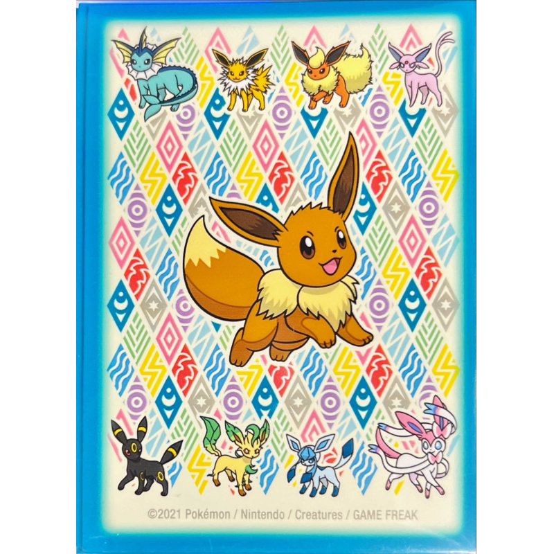 【新品】ポケモンカードゲーム デッキシールド 海外版 Eevee Prismatic イーブイ 青