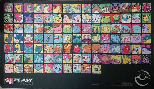 【状態B】ポケモンカードゲーム ラバープレイマット 海外版 プロフェッサープログラム ジョウト 黒