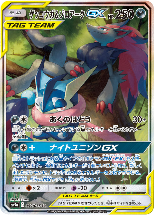 【状態D】ゲッコウガ＆ゾロアークGX SR(SA) SM9a 059/055 【KK】