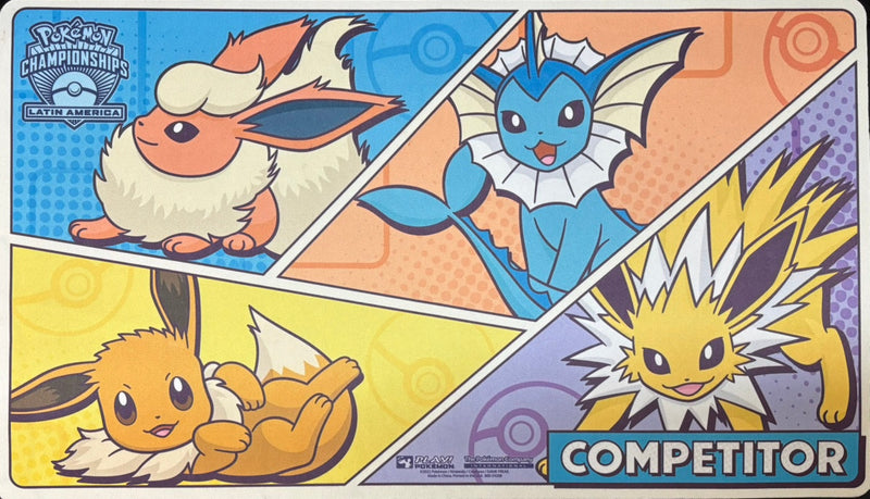 【状態B】ポケモンカードゲーム ラバープレイマット 海外版 LAIC2023 イーブイ ブースター サンダース シャワーズ