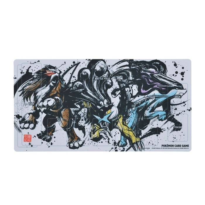 【新品】ポケモンカードゲーム ラバープレイマット 墨絵列伝 エンテイ&スイクン&ライコウ