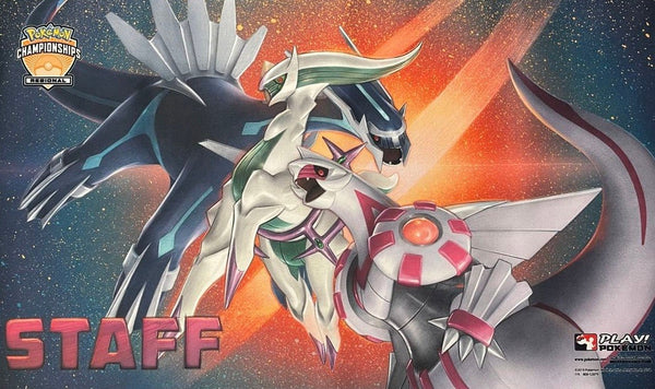 【状態B】ポケモンカードゲーム ラバープレイマット 海外版 アルセウス＆ディアルガ＆パルキア STAFF