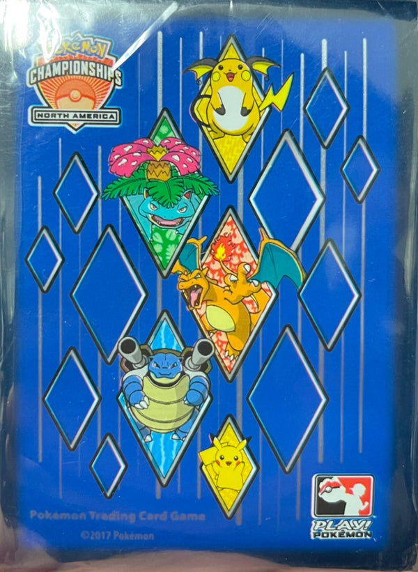 【新品】ポケモンカードゲーム デッキシールド 海外版 NAIC2017 フシギバナ・リザードン・カメックス・ピカチュウ・ライチュウ