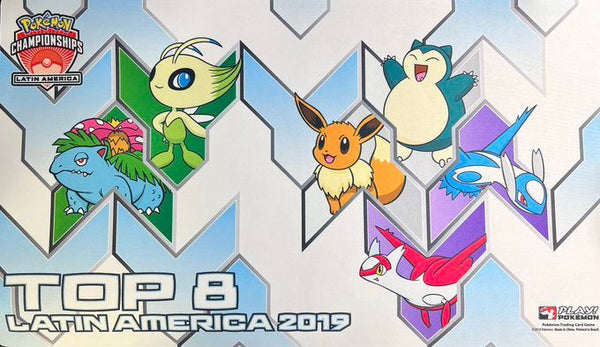 ポケモンカードゲーム プレイマット 海外版 CHAMPIONSHIPS LATIN AMERICA 2019 イーブイ カビゴン セレビィ ラティオス