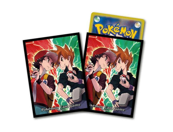 【新品】ポケモンカードゲーム デッキシールド レッド＆グリーン