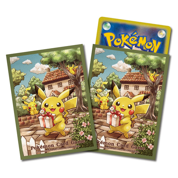 【新品】ポケモンカードゲーム デッキシールド ピカチュウの贈り物【グリーン】