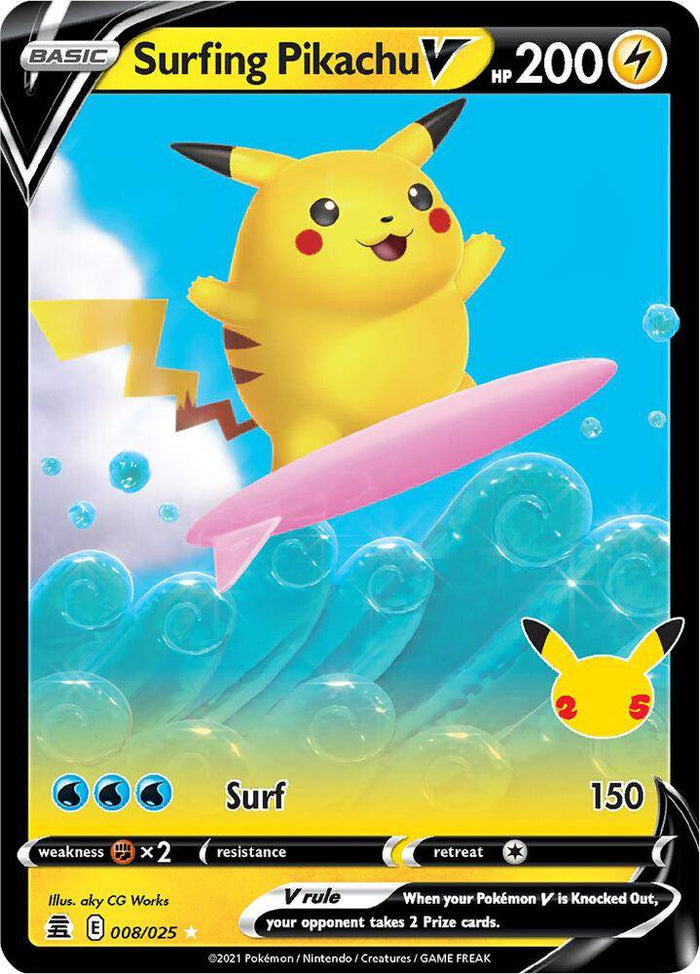 英語版)Surfing Pikachu V 008/025 なみのりピカチュウV