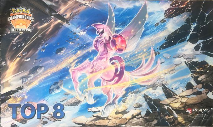 【状態B】ポケモンカードゲーム ラバープレイマット 海外版 オリジンパルキア REGIONAL TOP8