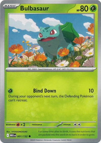 【美品級】Bulbasaur ポケモンカード 英語版　フシギダネ 英語版)Bulbasaur 001/132 フシギダネ