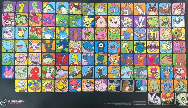 【状態A-】ポケモンカードゲーム ラバープレイマット 海外版 プロフェッサープログラム ジョウト 黒 新デザイン