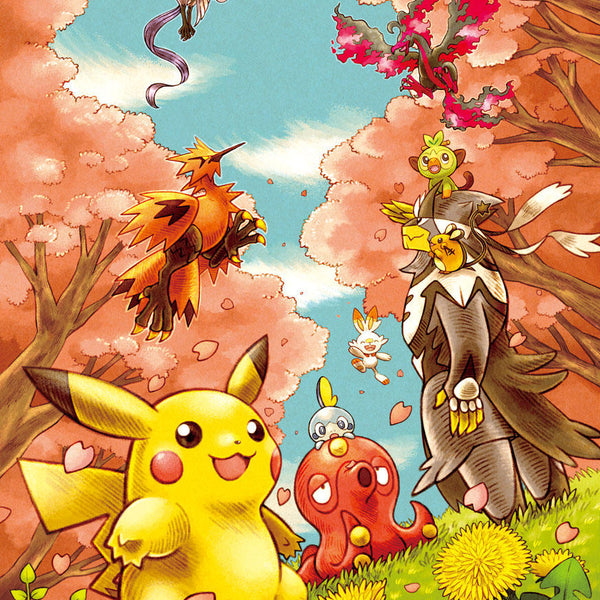 ポケモン　キャンバスプリント　満開の桜の木　ヒトカゲ ポケモン』ヒトカゲを“実物大”で制作！ シッポの炎まで再現し