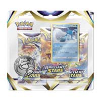 Pokémon TCG: Sword & Shield-Brilliant Stars 3 Booster Packs, Coin & Glaceon Promo Card