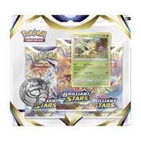 Pokémon TCG: Sword & Shield-Brilliant Stars 3 Booster Packs, Coin & Leafeon Promo Card